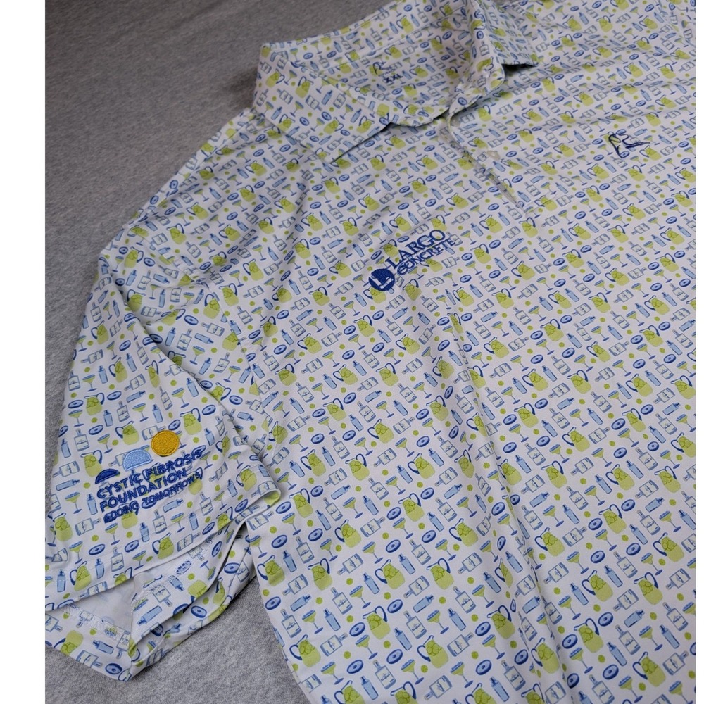 Rhoback Mens XXL Performance Polo Shirt Margarita Print Largo Concrete CF Logo